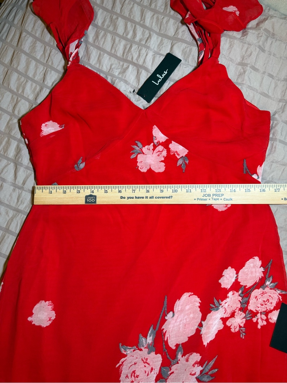 Lulu's Red Floral Ruffle High-Low Maxi Dress - Picture 9 of 9